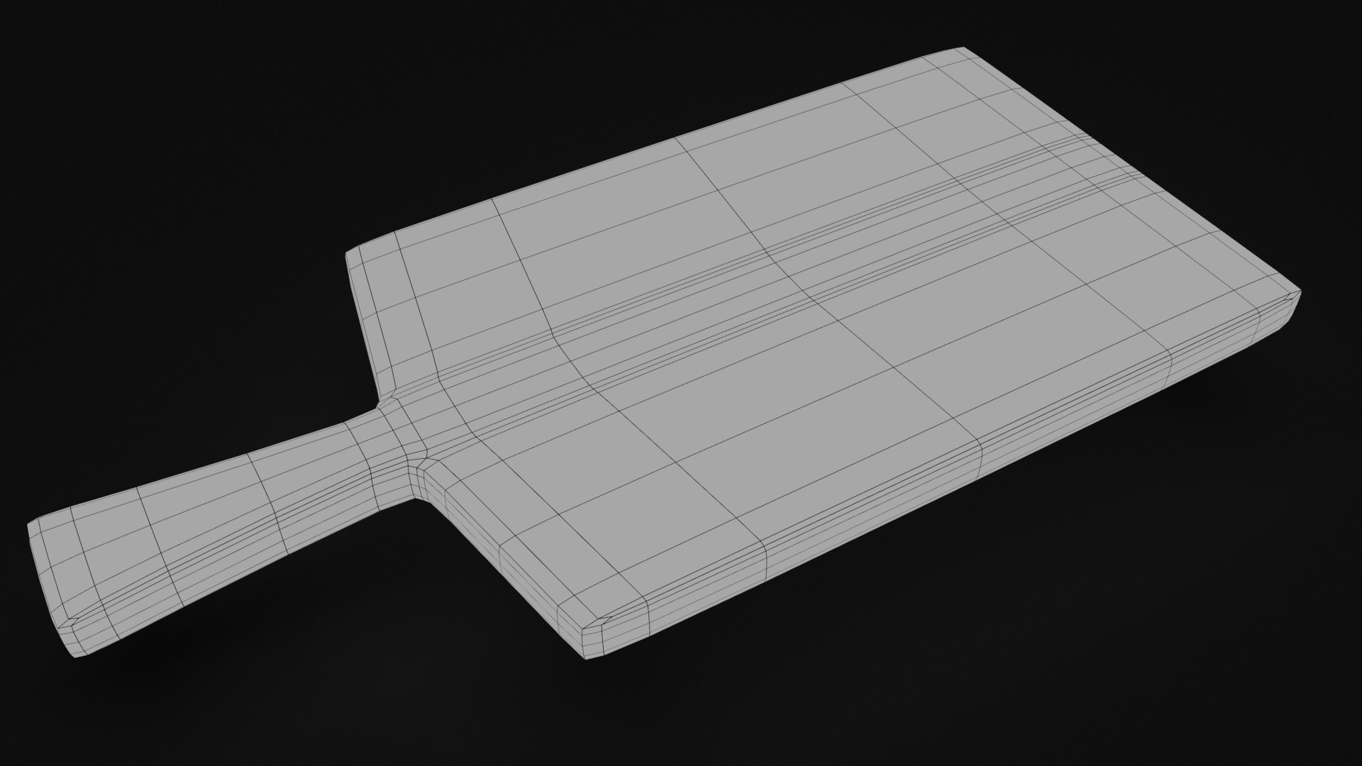 Cutting Board with Handle model https://p.turbosquid.com/ts-thumb/gI/kB2FZQ/Jv/highpolywireframe/png/1676327105/1920x1080/fit_q87/aa710664c428504e2ec5ad8455d4450db4eb9611/highpolywireframe.jpg