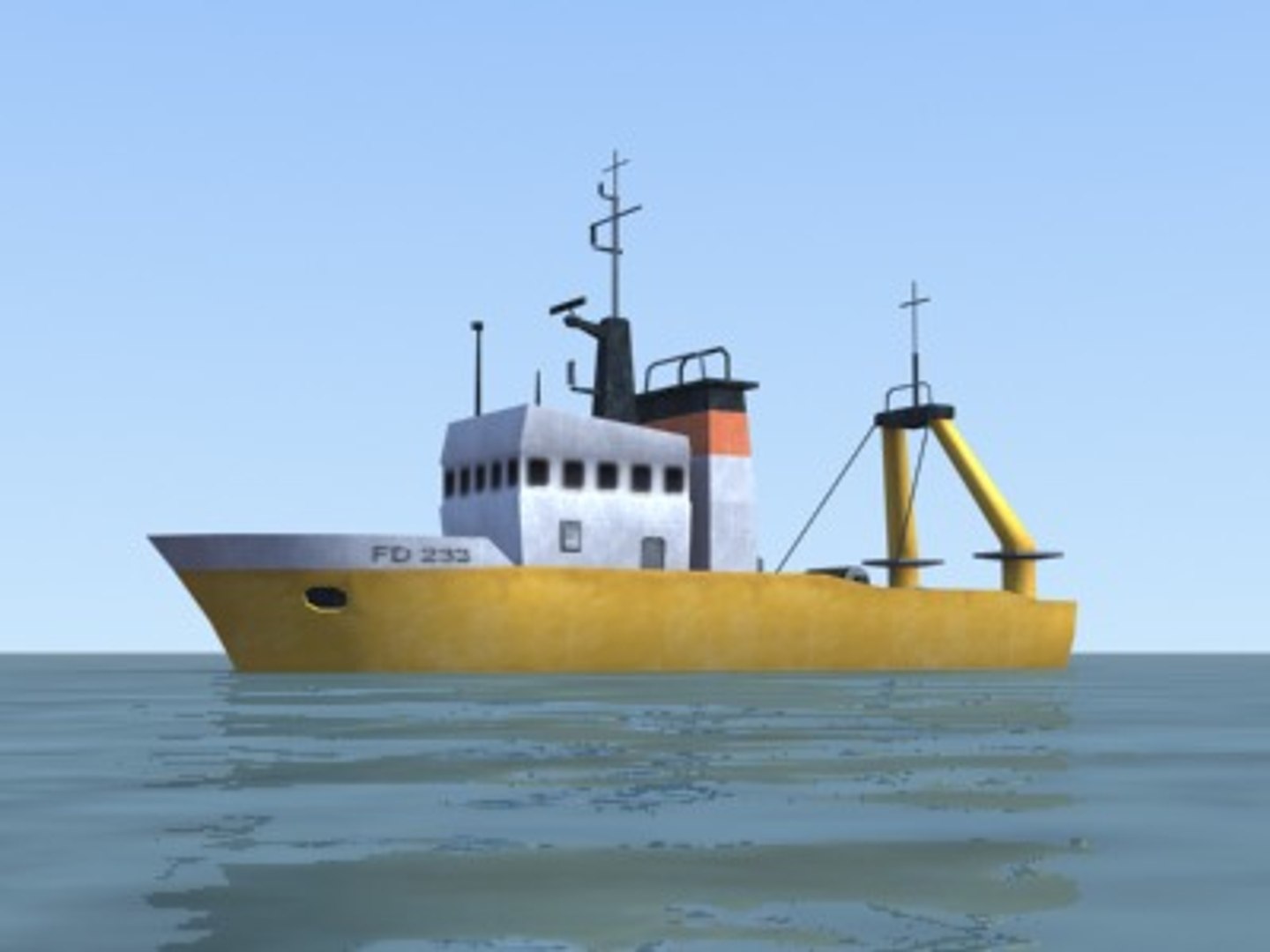 Stern Trawler 3d Model