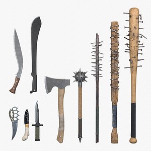 Post-apocalyptic Melee Weapons Lowpoly