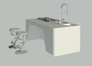 3D model kitchen counter