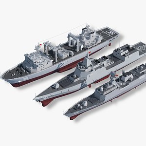 Type 055 Zunyi ShipType 054A Hengyang Ship Type 903 Replenishment Ship and the Australia 3D model