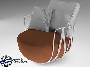 3d model chair armchair leather