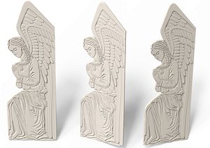 3D stl angel bas-relief model
