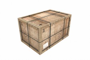 old wooden cargo crate model