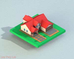 Low Poly House Cartoon