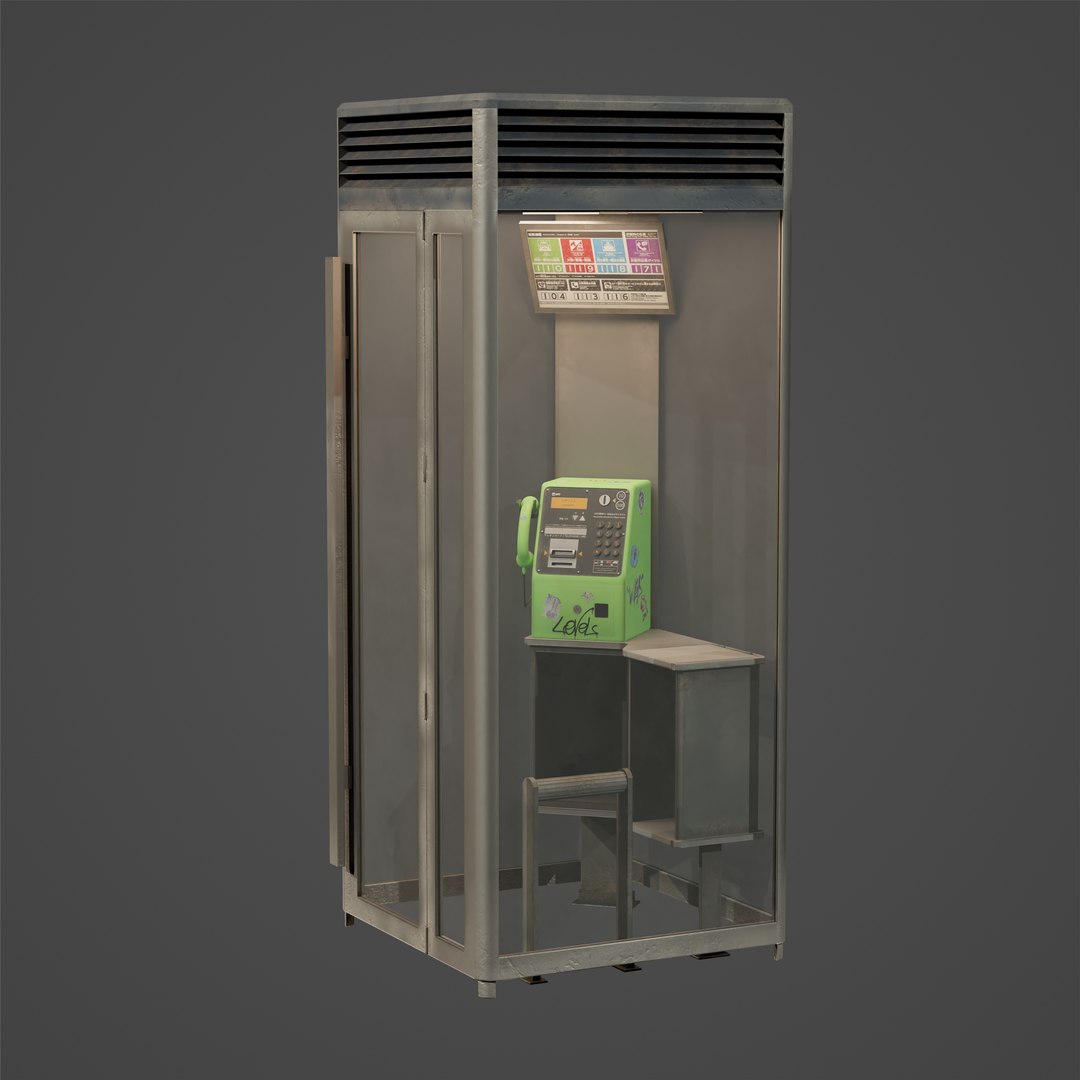 Japanese Telephon Booth 3D https://p.turbosquid.com/ts-thumb/gJ/9t31Af/ab/tb_2_as/png/1676403099/1920x1080/fit_q87/ca6ed711dc3cf74f701d67144c92669daa03b5e7/tb_2_as.jpg