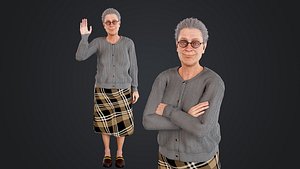 3D Old Woman Rigged model