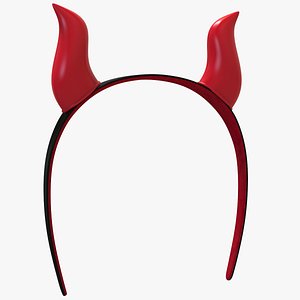 3D Devil Horns Headband model