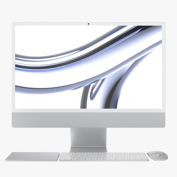 3D Apple iMac 2023 Silver