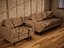 Juego de muebles modernos Low-Poly 02