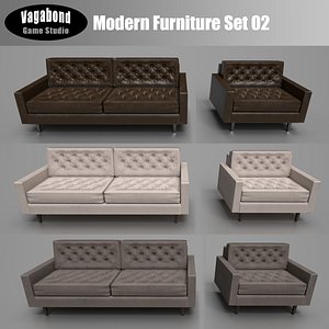 3D modern low-poly sets model