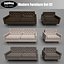 Juego de muebles modernos Low-Poly 02