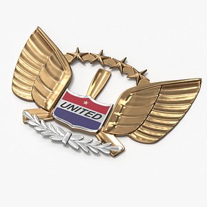 United Airlines Pilot Wing Insignia 3D model