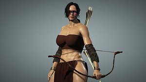 3D Female Native American Apache Warrior
