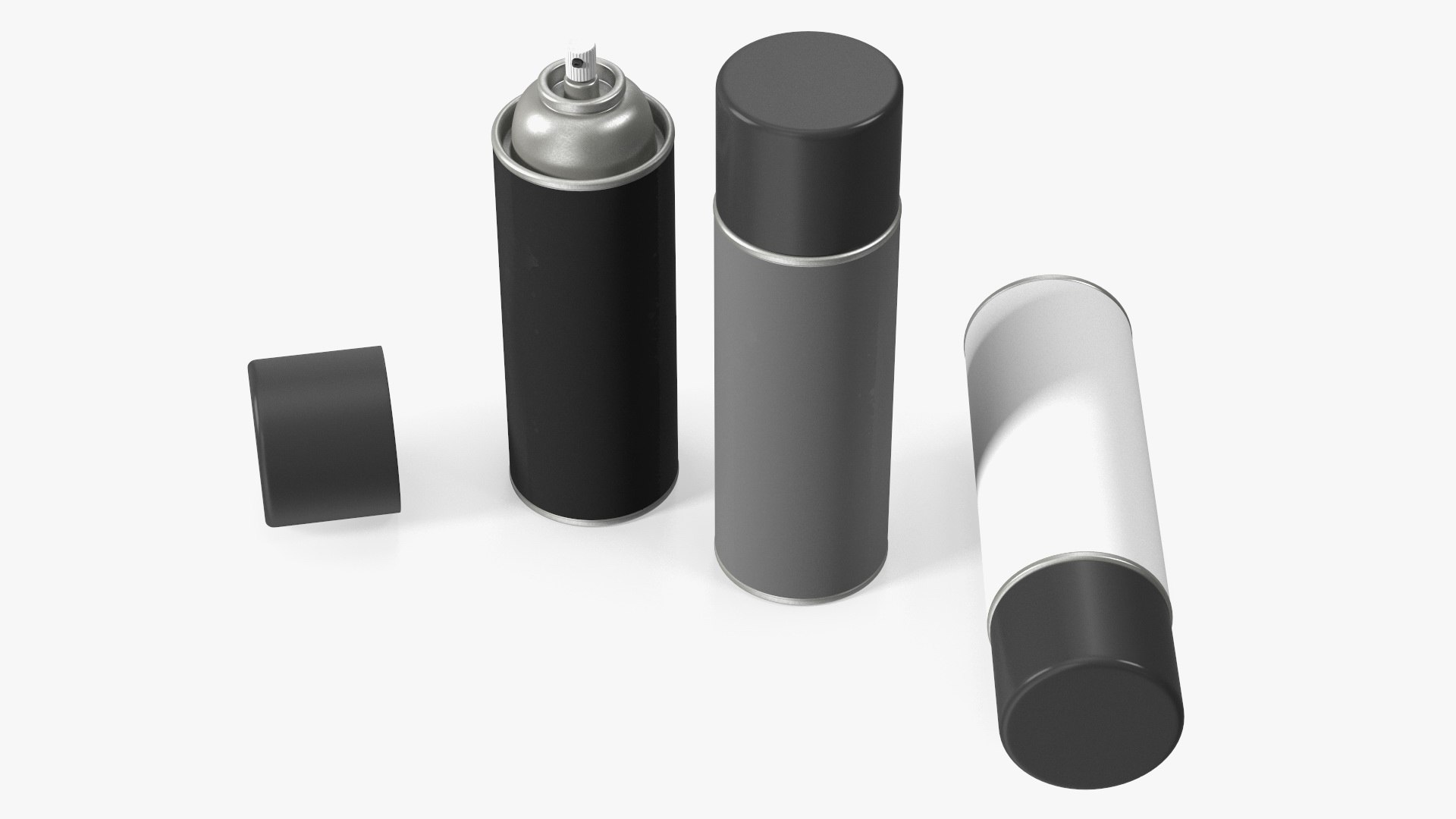 Recycling Aerosol Cans Monochrome Set 3D model preview