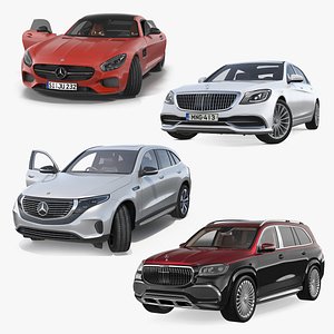 3D model Mercedes Benz Cars Rigged Collection