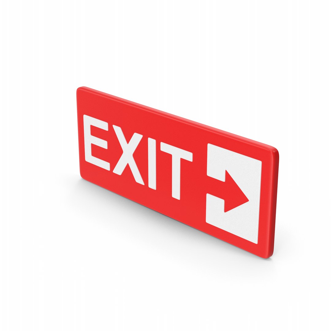 3D Red Exit Sign - TurboSquid 2113733
