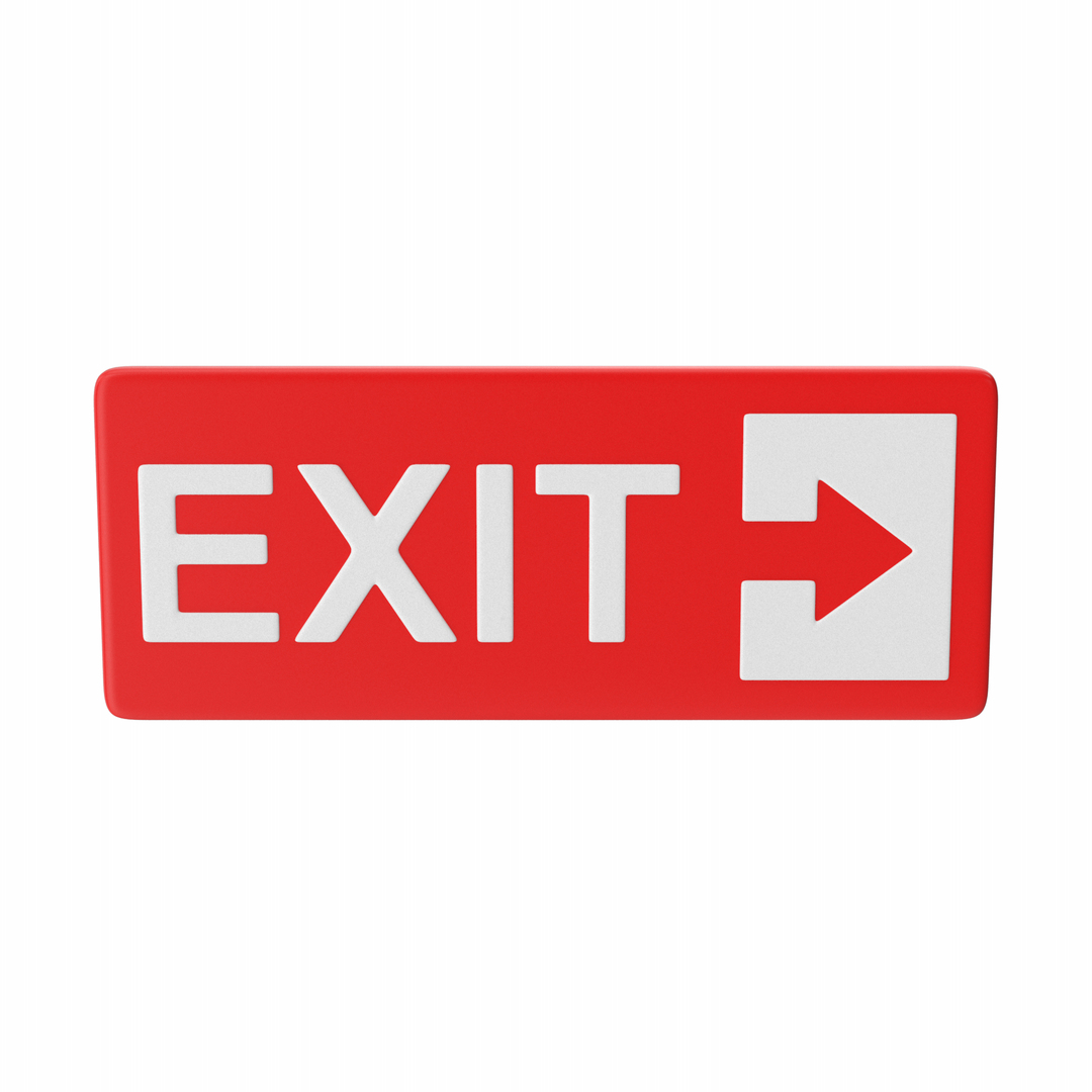 3D Red Exit Sign - TurboSquid 2113733