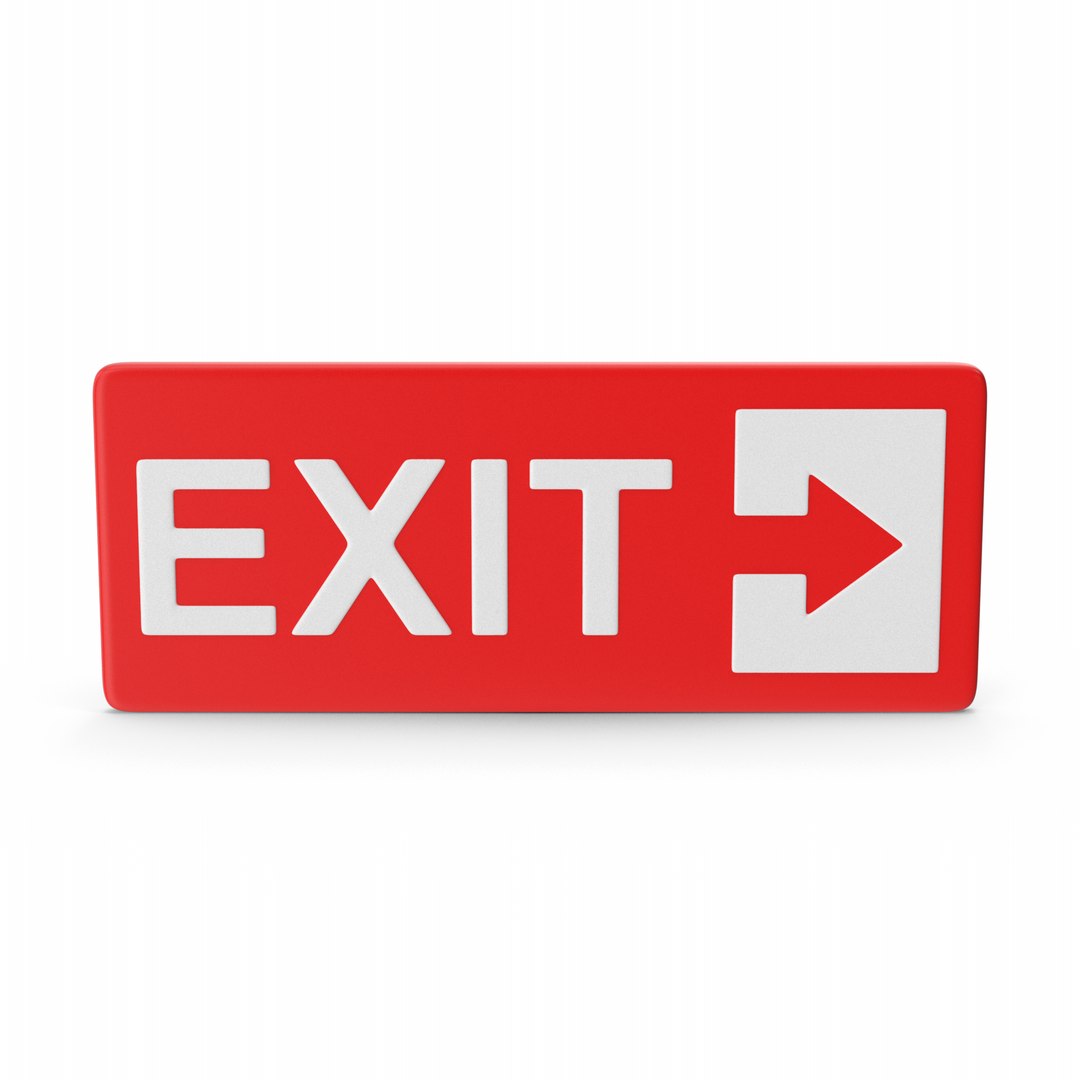 3D Red Exit Sign - TurboSquid 2113733