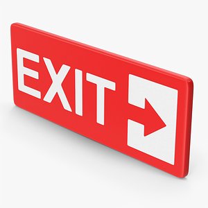 3D Red Exit Sign