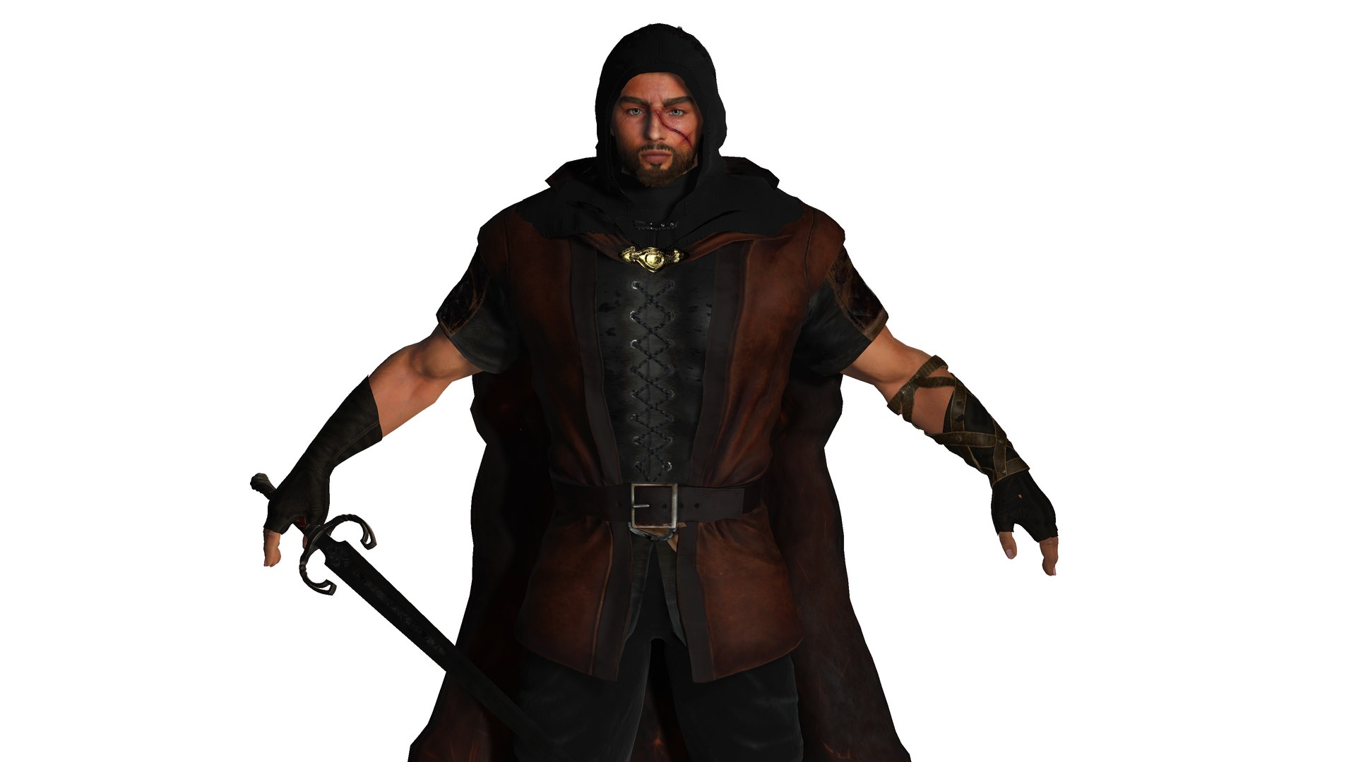 3D AAA 3D FANTASY MALE ASSASSIN CHARACTER-REALISTIC RIG GAME READY ...