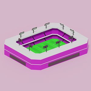 cartoon soccer football stadium 3D model
