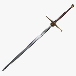 3D Fantasy Sword RPG Spanish Montante Mandoble Espadon Bastard Sword Greatsword Longsword Zweihander model