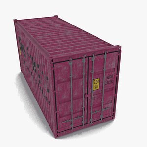 Weathered 20 foot shipping container model