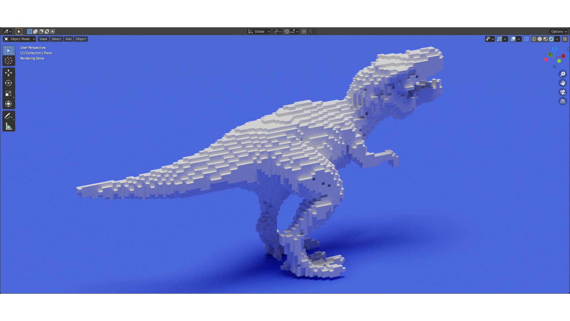 Voxel Dino T-Rex Chrome