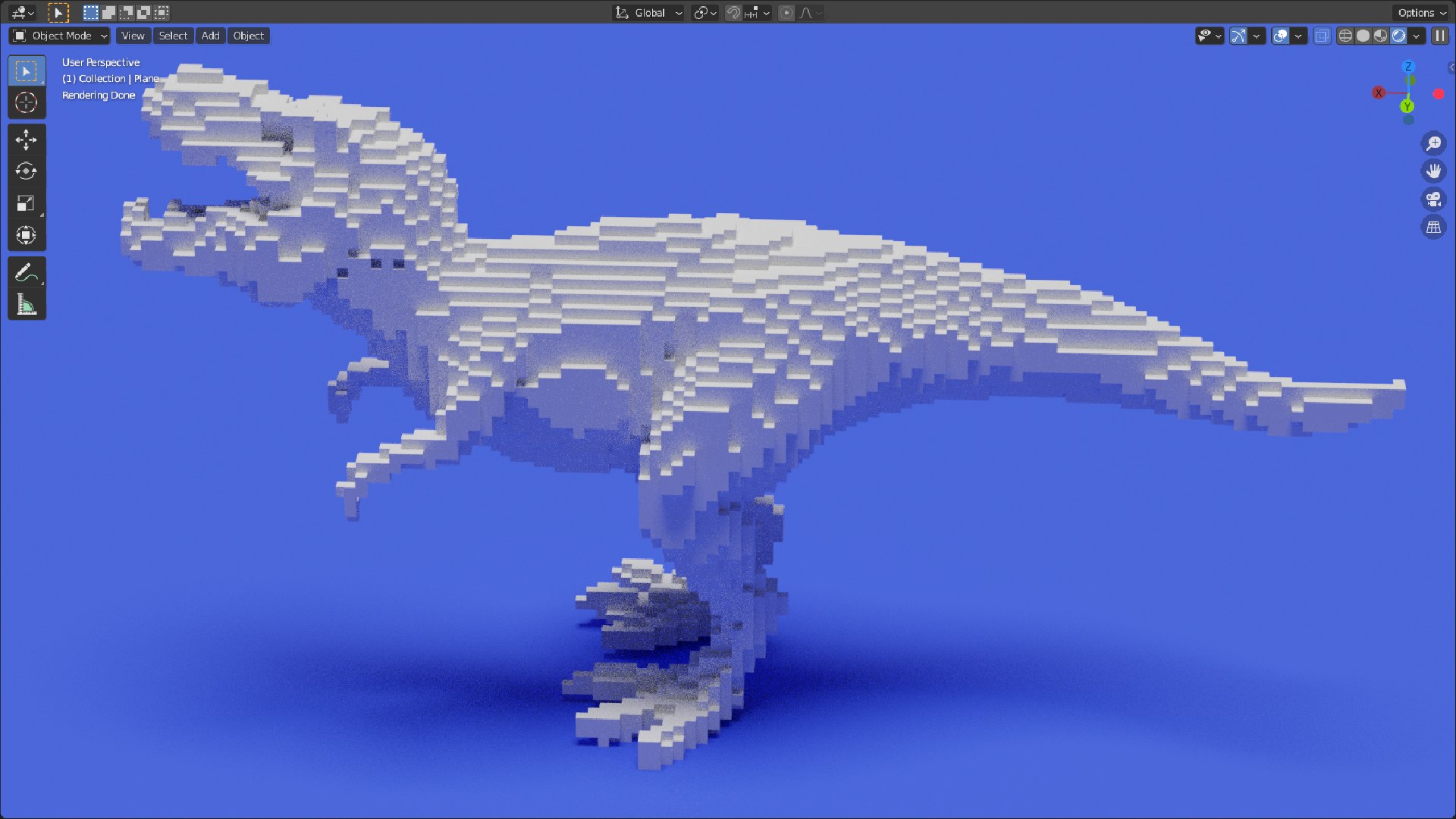 Voxel Dino T-Rex Chrome