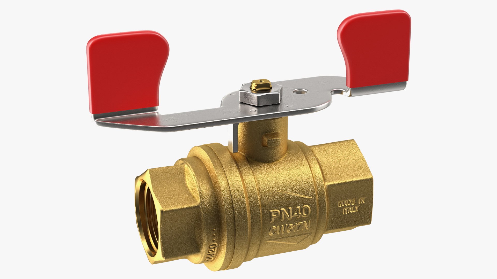 3D Brass Ball Valve With Union Butterfly Handle - TurboSquid 1968220