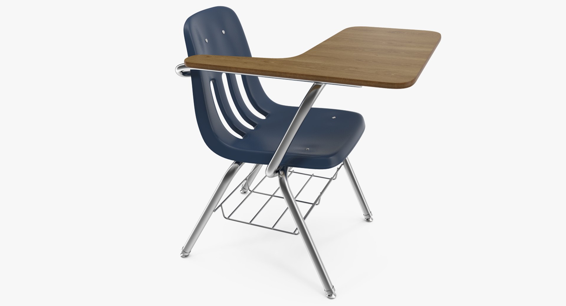 School Desk and Chair 3D model preview
