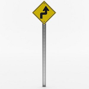 left right curve sign 3D model