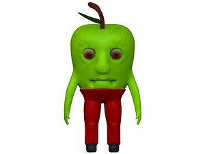 3D model Cartoon Green Apple