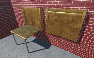 hidden table 1 metal 3D model