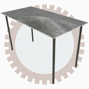 3D Table of Metal - Game Ready - 4k model