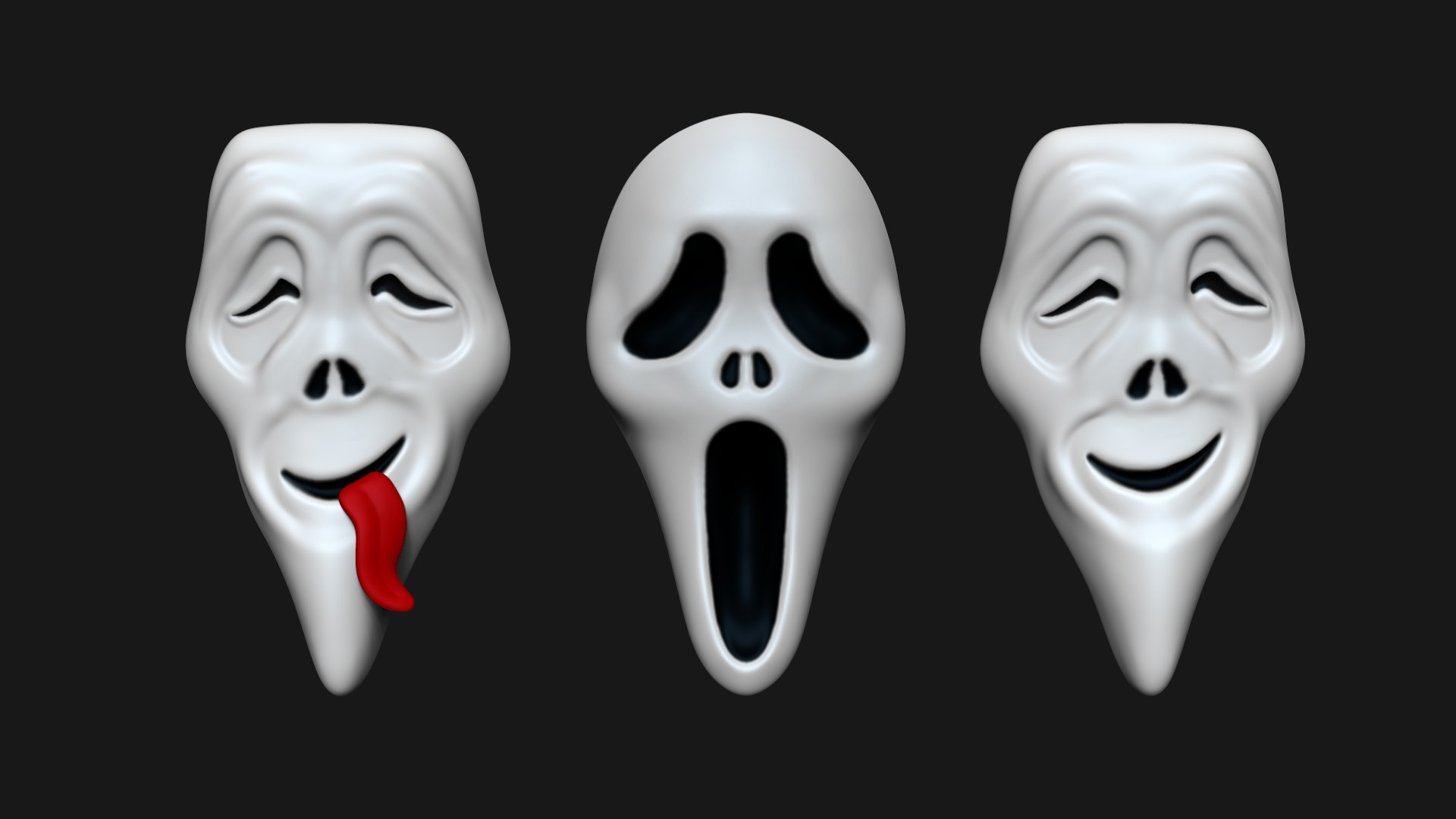 3d Model Halloween Masks Ghostface Scream Turbosquid 1618386 