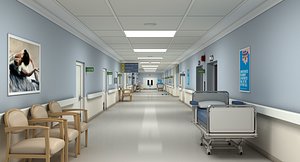 modular hospital hallway 3D model