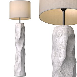 Stone Wabi-Sabi Sculptural Design Japane style Modern Floor Lamp 3D model 3D model