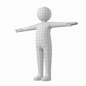 3D stickman t-pose adult male human