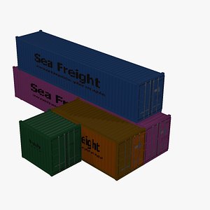 3D model Shipping containers standard height