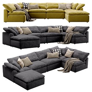 3D Cloud Grand U-Sofa Bumper Sectional