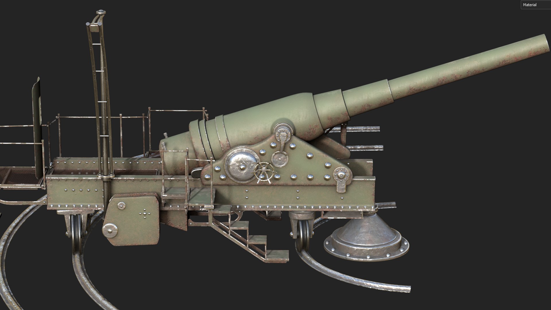 3D Artillery Battery Krupp Cannon - TurboSquid 1996476