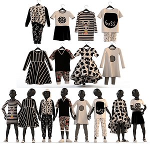 3d fashion clothing children set