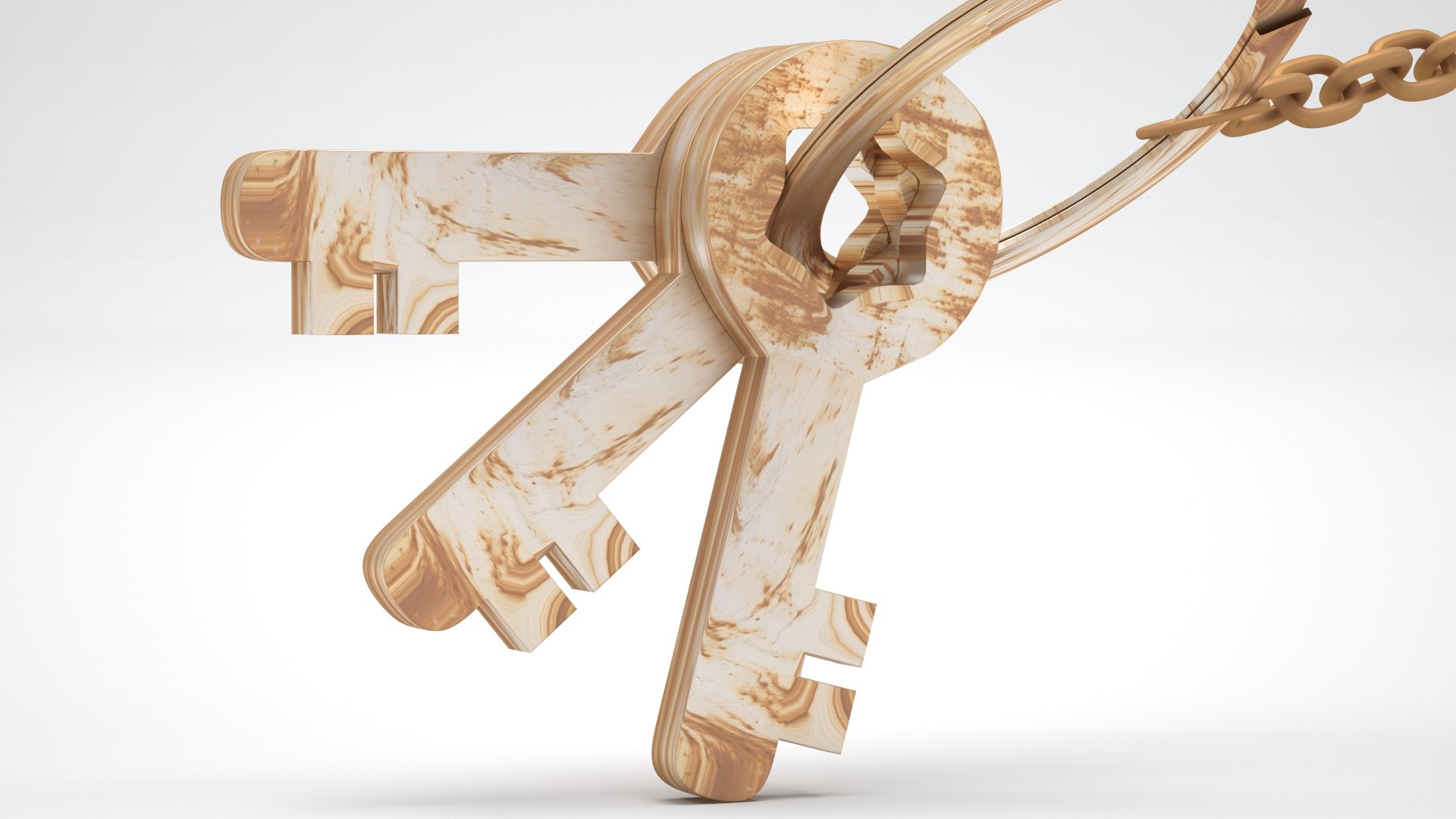 Keychain With Rusty Keys 3D Model - TurboSquid 2380374