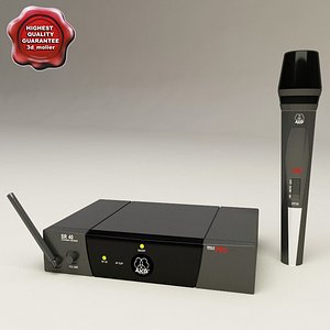 3d model wireless microphone akg wm