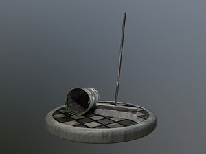 broom brush bucket pack 3D model