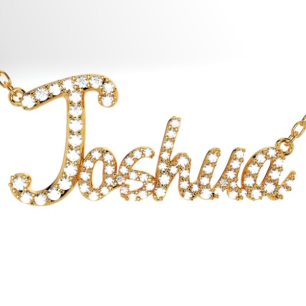 3D Joshua Diamond Set Version Jewelry Font Necklace Design-JDS-A 3D print model