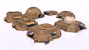 arab architecture buildings desert 3D model