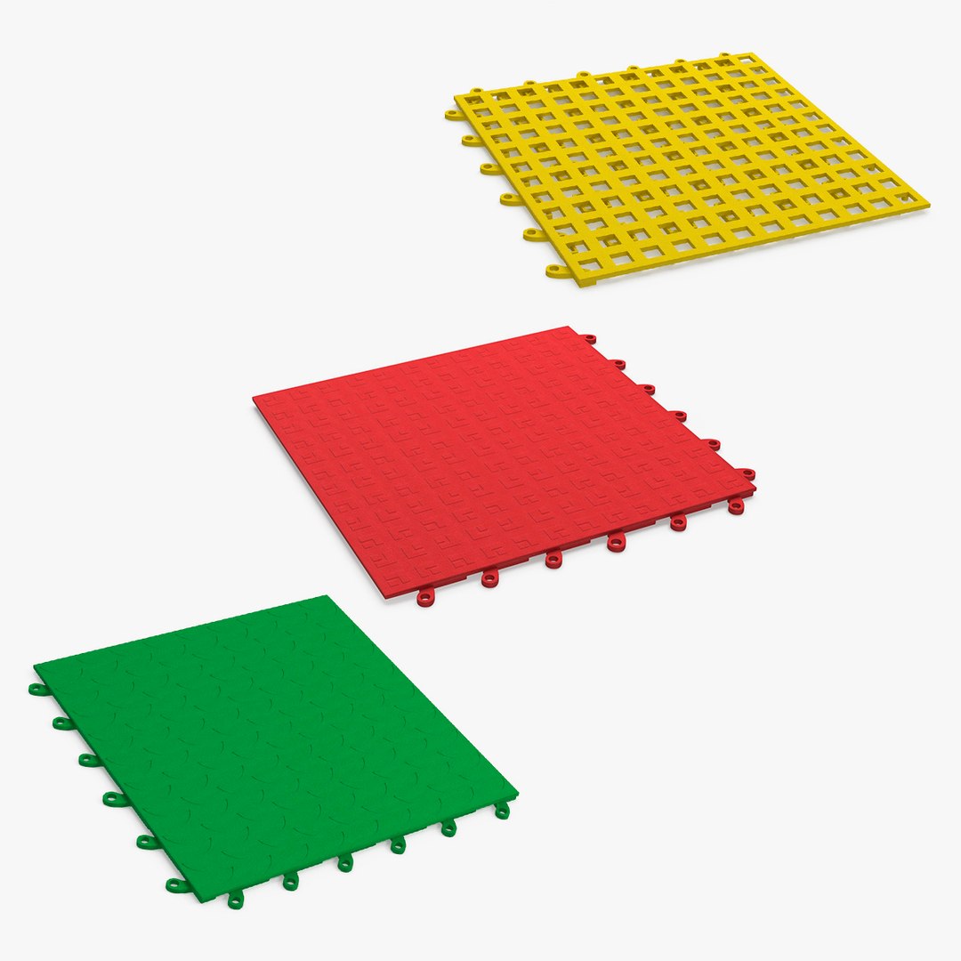 Connectable Floor Mats Collection 3D model preview